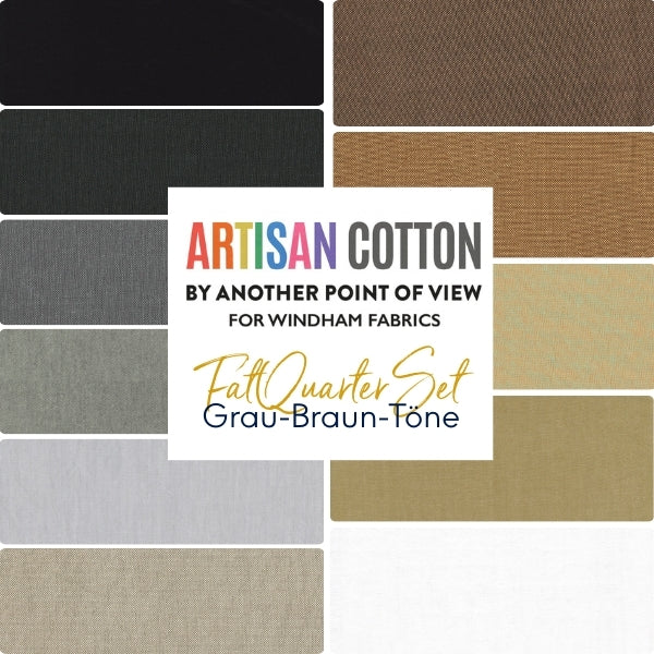 Windham Fabrics - Artisan Cotton  - Fat Quarter Set "Grau-Braun-Töne" (11teilig)
