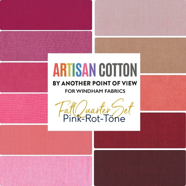 Windham Fabrics - Artisan Cotton  - Fat Quarter Set "Pink-Rot-Töne" (11teilig)