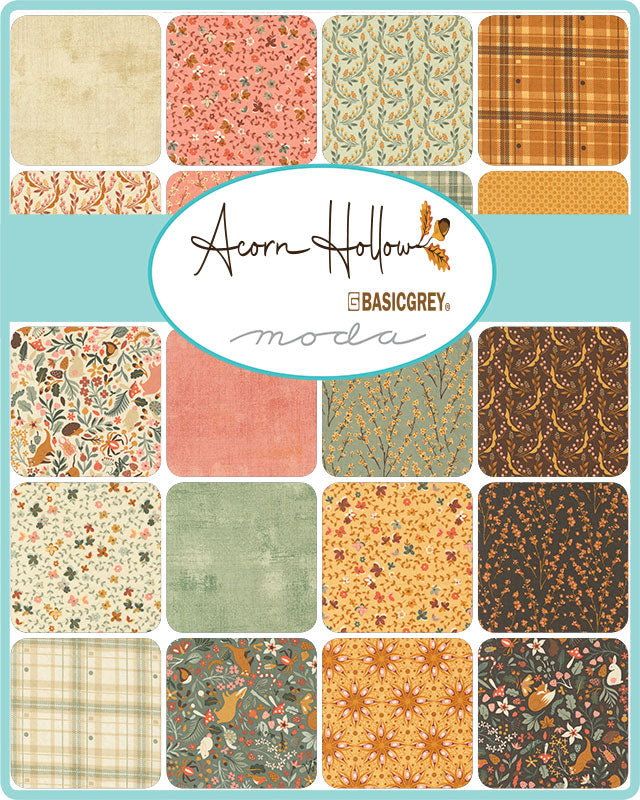 Moda Fabrics - BasicGrey - Acorn Hollow - Campfire Text and Words Script in Ecru