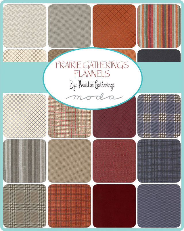 Moda Fabrics - Primitive Gatherings - Prairie Gatherings Flannel - Window Pane in Indigo