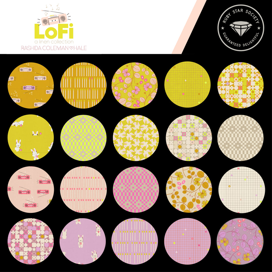 Ruby Star Society - Rashida Coleman-Hale - Lofi Linen - Wisteria Power Grid (85% BW und 15% Leinen)