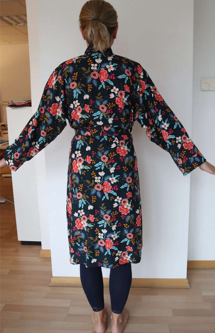 Damen Bademantel Amelia - Komplett-Set Gr. 34-56, Rayon in Juliet Rose- extra lang