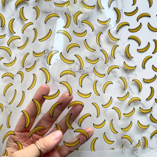 Vinyl in durchsichtig mit Bananen