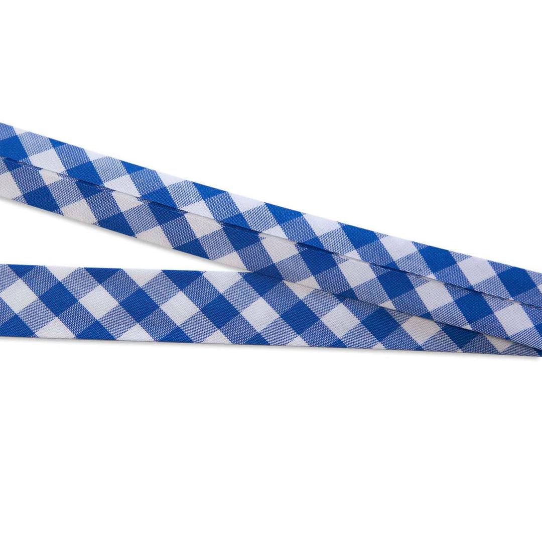 C. Pauli Bio-Schrägband Karo in Nautical / Weiß