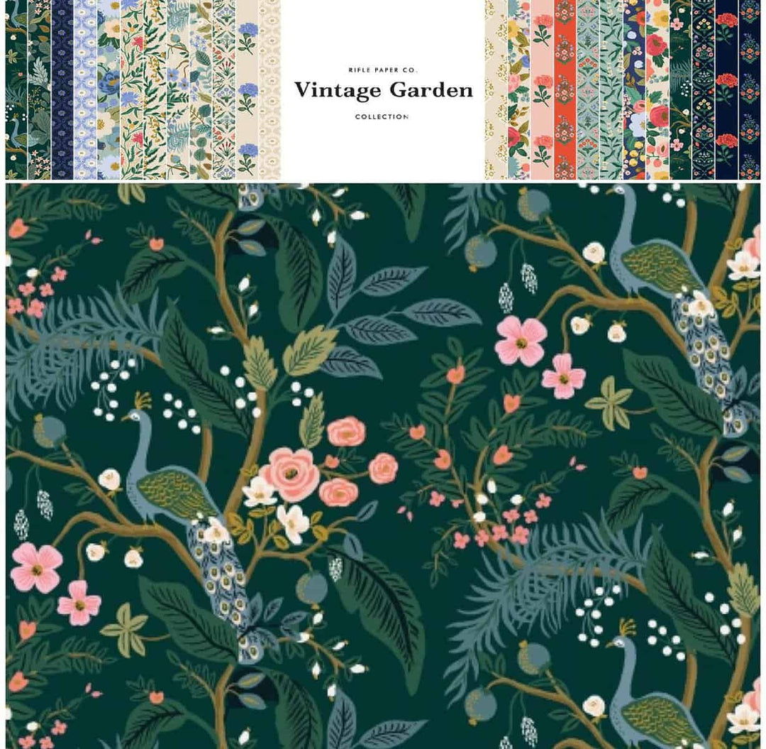 Rifle Paper Co. - Vintage Garden - Peacock - Hunter Metallic