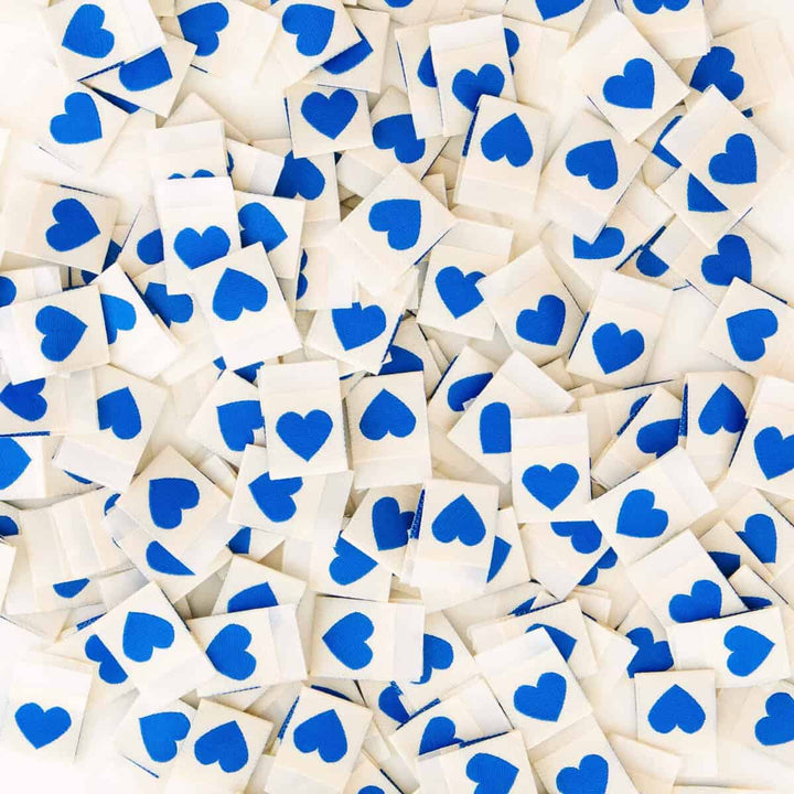 Webetiketten von Sarah Hearts: Blue Heart (8 Stück)