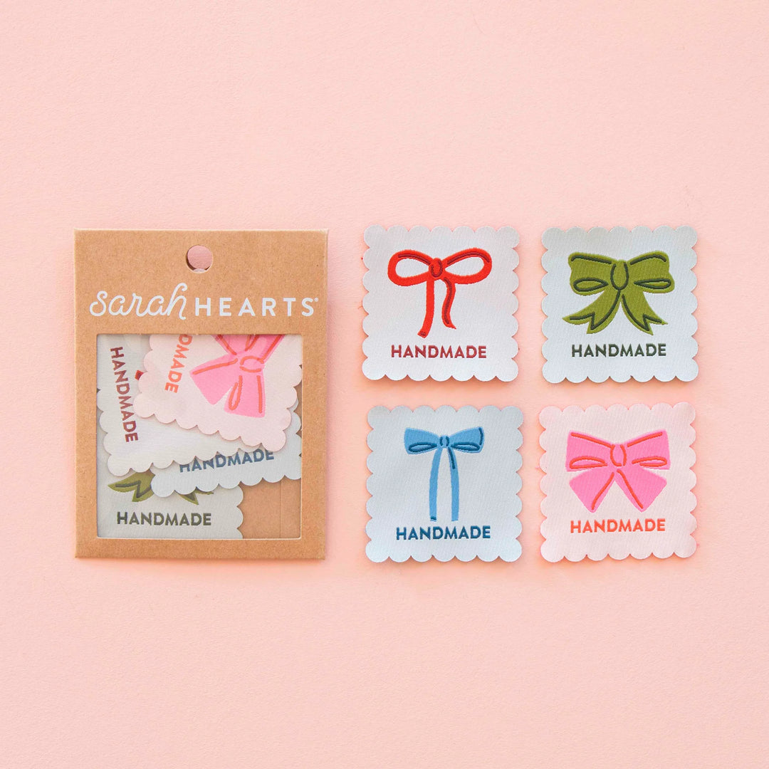 Webetiketten von Sarah Hearts: Bows Handmade Multipack (4 Stück)