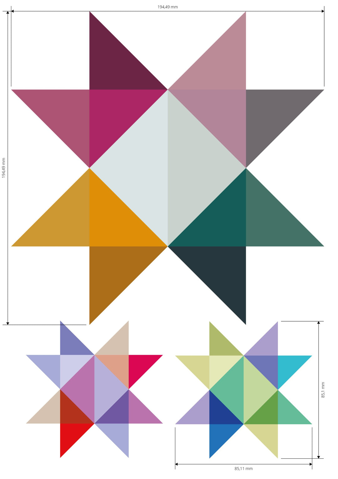 Bügelbild - A4 Bogen - Design "Big Stars"