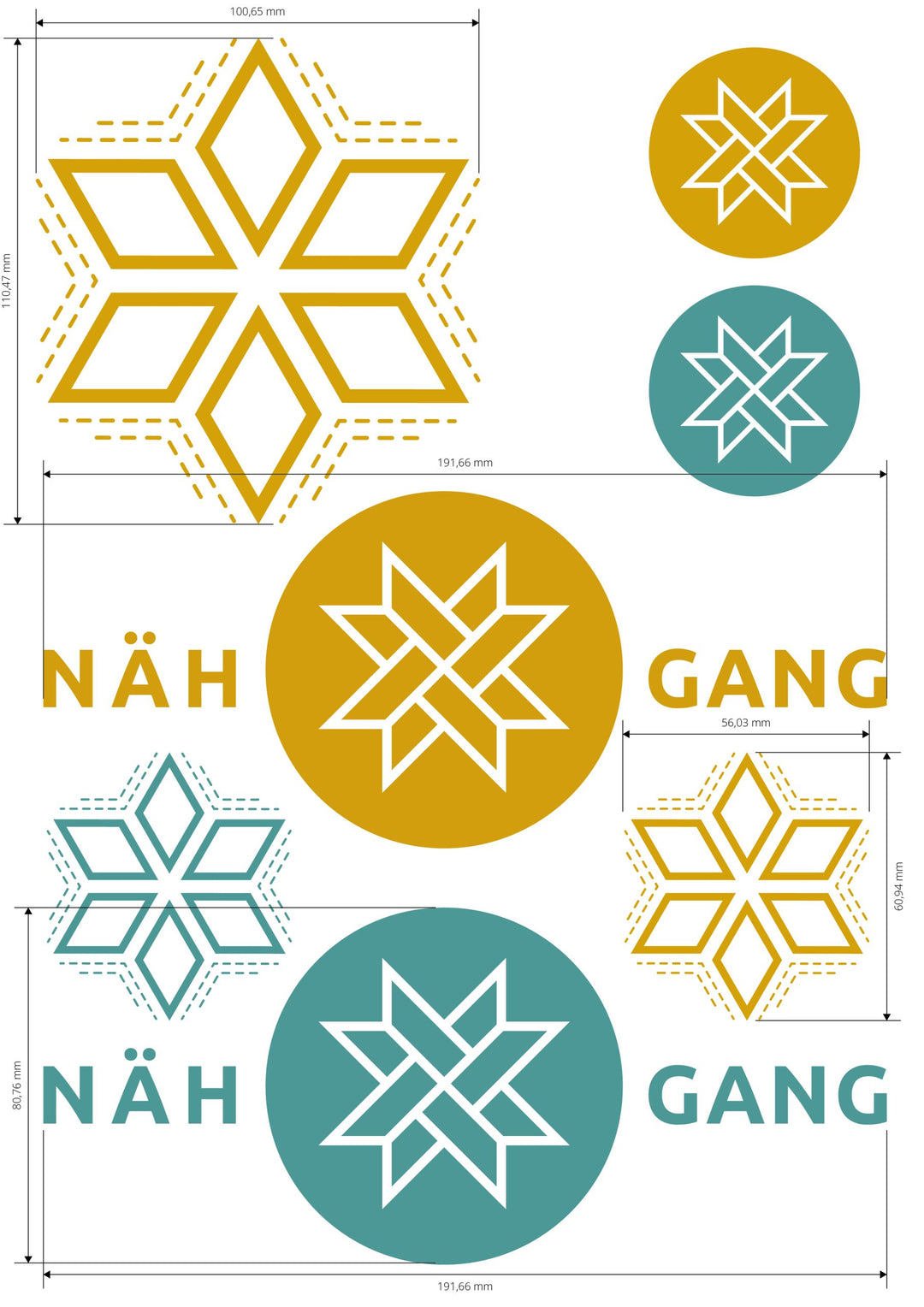 Bügelbild - A4 Bogen - Design  "Nähgang"