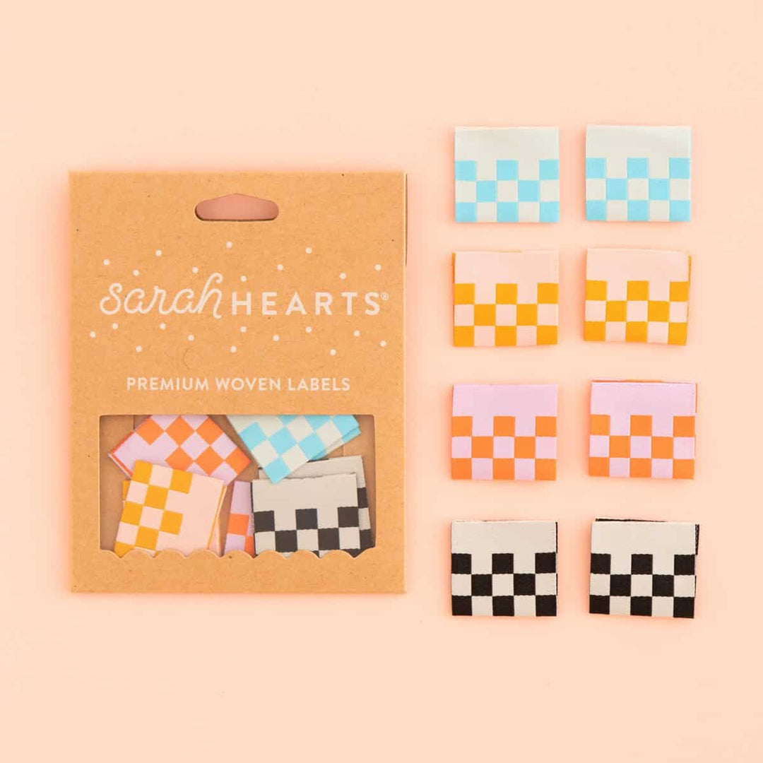 Webetiketten von Sarah Hearts: Checkerboard Multipack (8 Stück)
