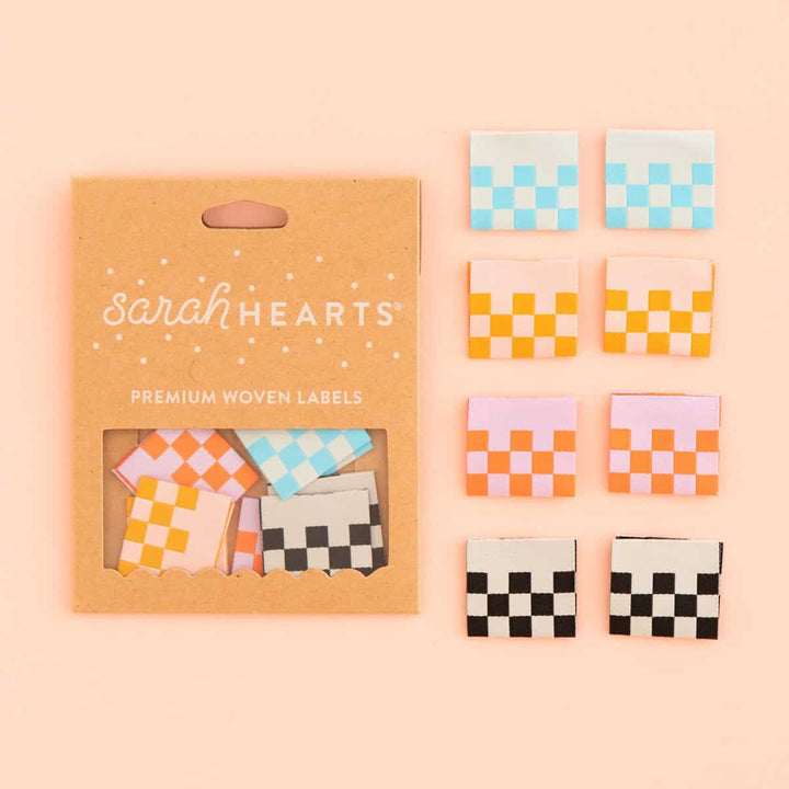 Webetiketten von Sarah Hearts: Checkerboard Multipack (8 Stück)