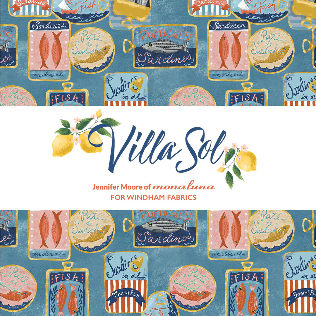 Windham Fabrics - Jennifer Moore/Monaluna - Villa Sol - Narrow Stripe in Aqua