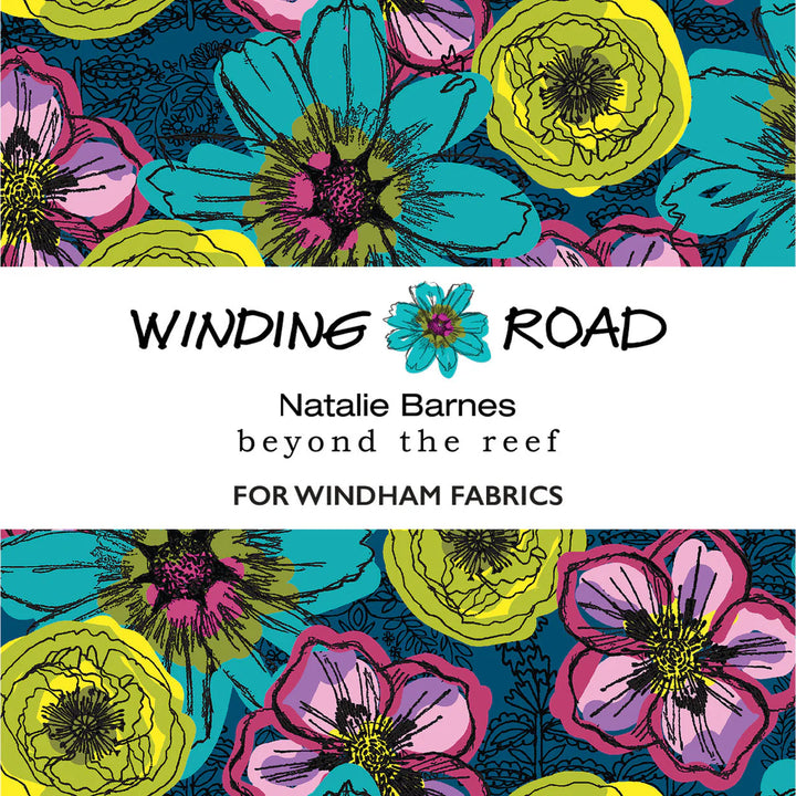 Windham Fabrics - Natalie Barnes - Winding Road - Map in White/Black