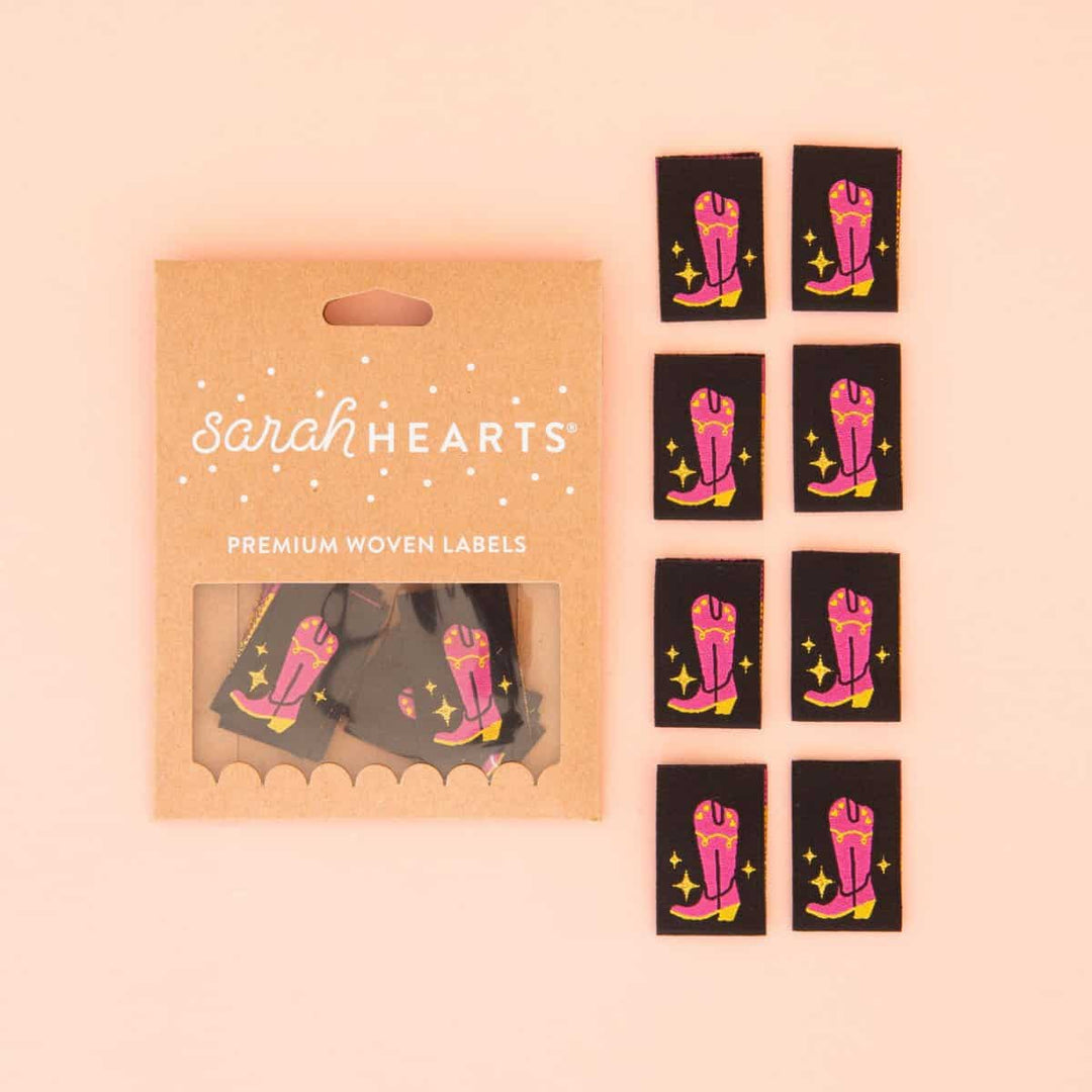 Webetiketten von Sarah Hearts: Cowboy Boot (8 Stück)