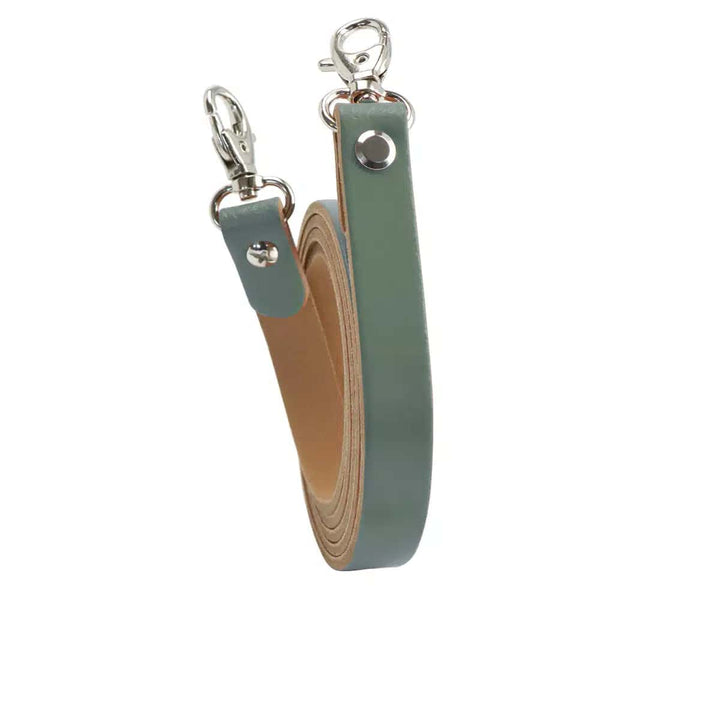 Miyako - Echtlederriemen 125cm mit Karabinern für Cross-Body in Kaki/Khaki Grün