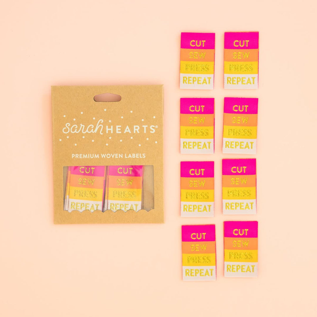 Webetiketten von Sarah Hearts: Cut Sew Press Repeat (8 Stück)
