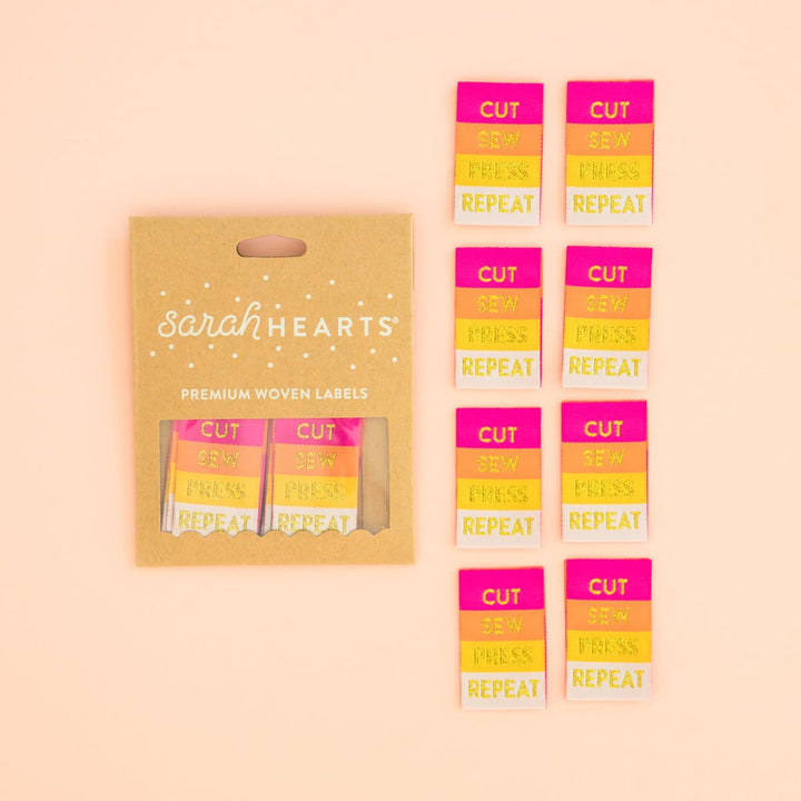 Webetiketten von Sarah Hearts: Cut Sew Press Repeat (8 Stück)