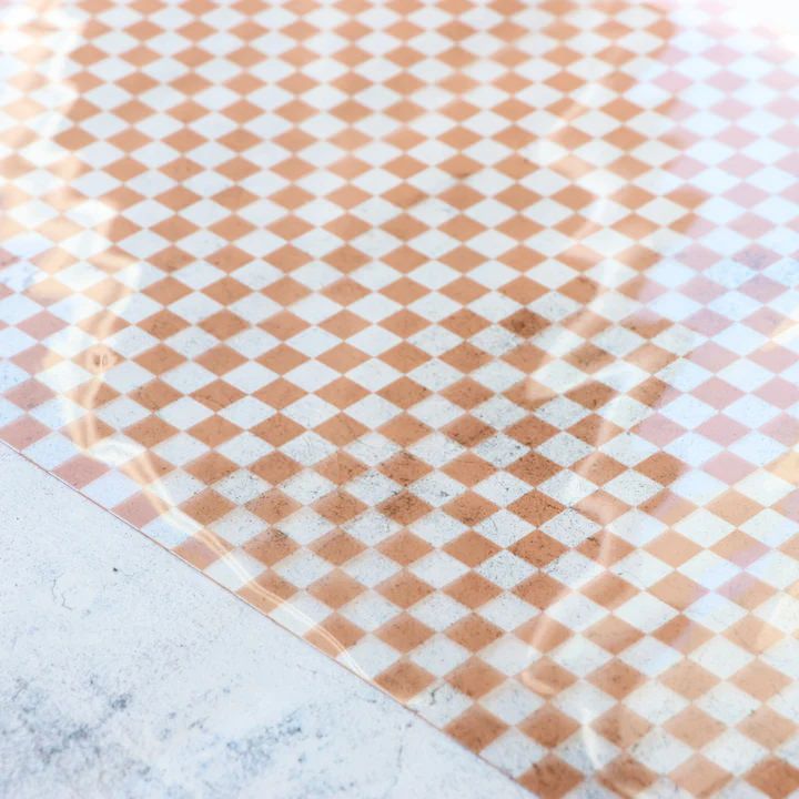 Vinyl in Apricot Checkerboard