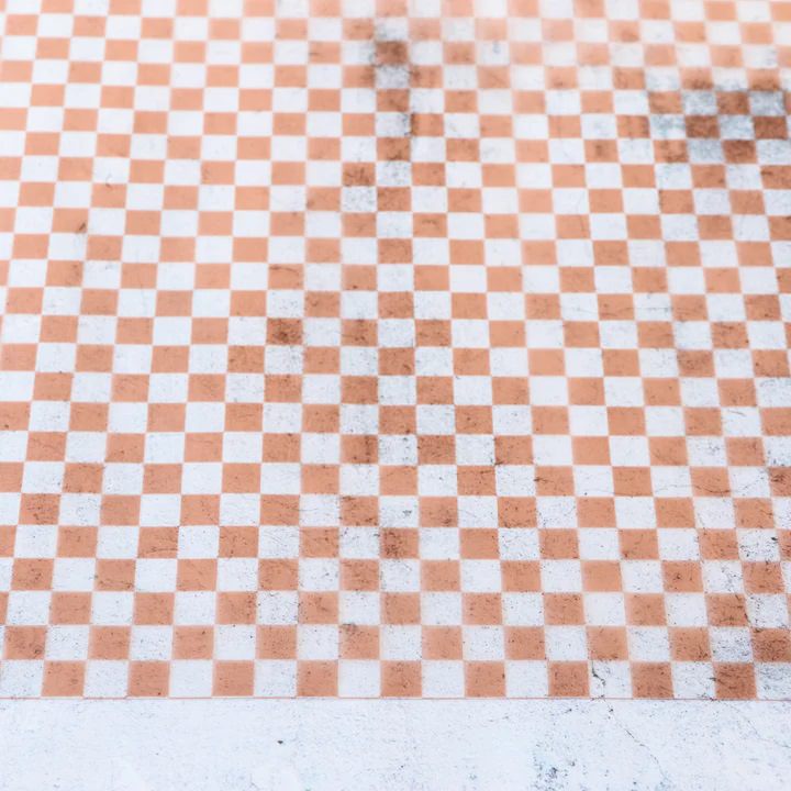 Vinyl in Apricot Checkerboard