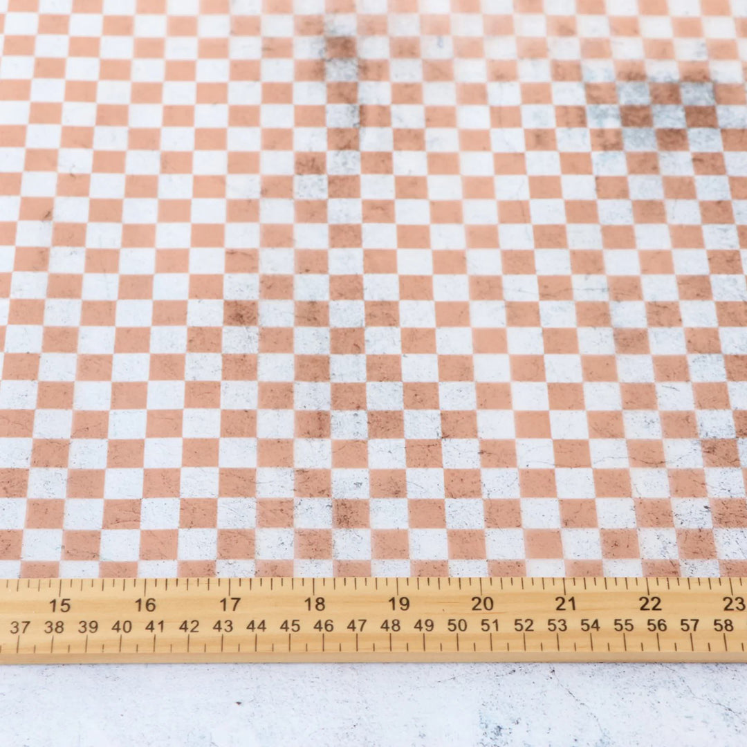 Vinyl in Apricot Checkerboard