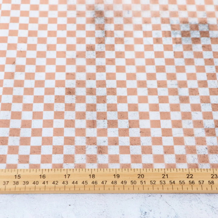 Vinyl in Apricot Checkerboard