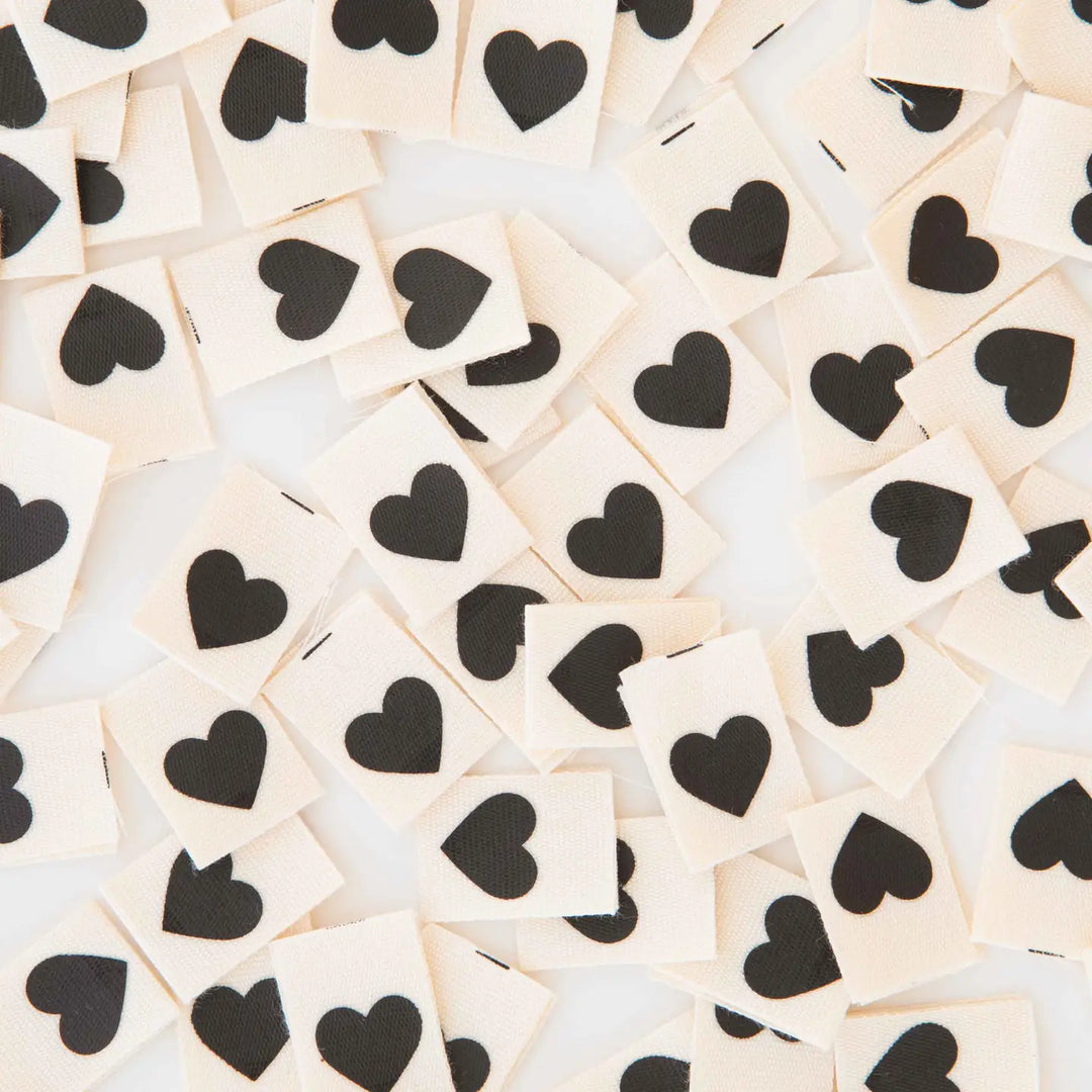 Webetiketten von Sarah Hearts: Black Heart (8 Stück)