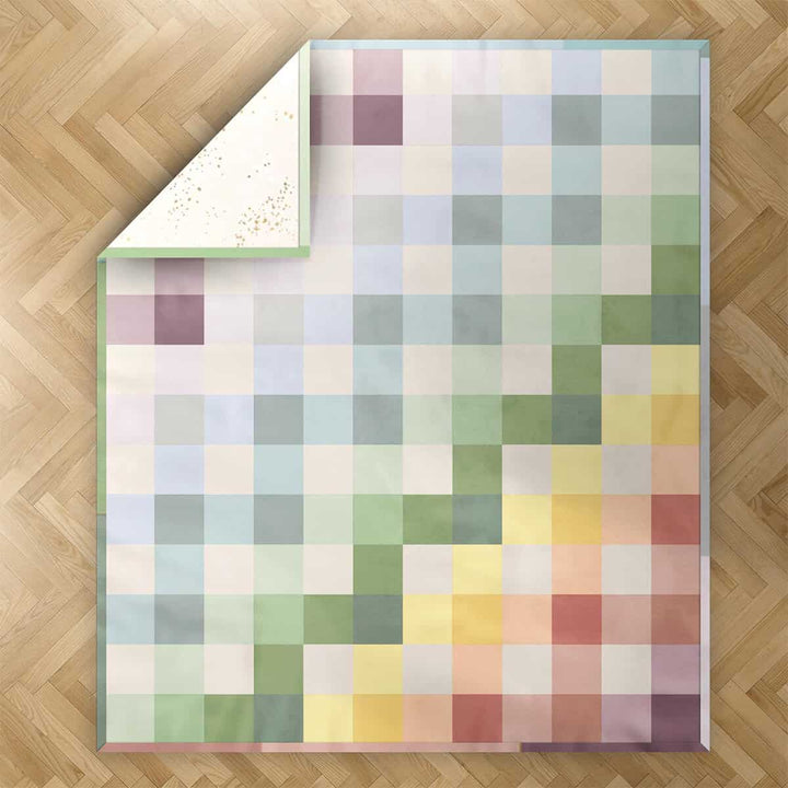Gingham-Kit Set 14 Rainbow Pastell - Schlafgröße Rückseite Speckled in Weiß