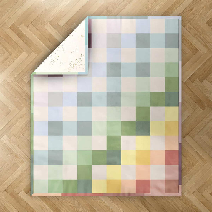 Gingham-Kit Set 14 Rainbow Pastell - Mittlere Größe Rückseite Speckled Weiß