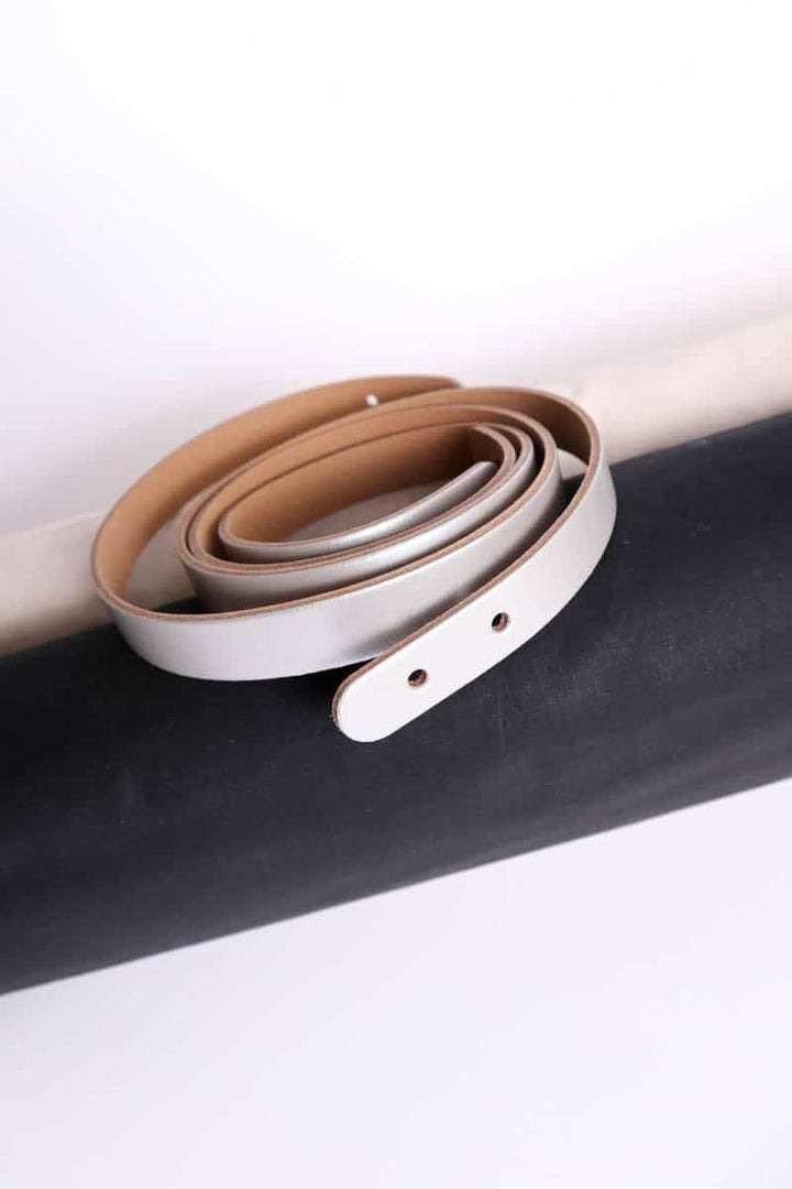 Miyako - Echtlederriemen für Schultertaschen in Silber