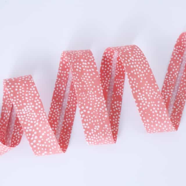 Schrägband Rifle Paper Co. Menagerie Champagne in Coral 25mm