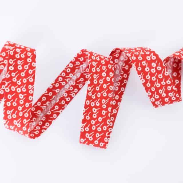 Schrägband Rifle Paper Co. Tapestry Dot in Red 25mm