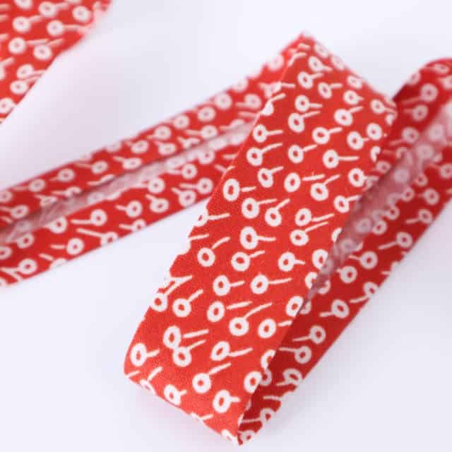 Schrägband Rifle Paper Co. Tapestry Dot in Red 25mm