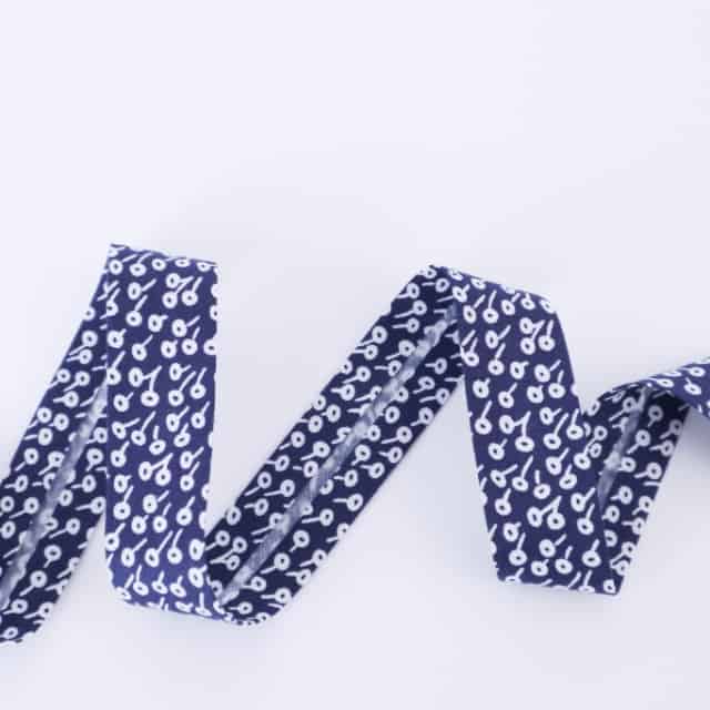 Schrägband Rifle Paper Co. Tapestry Dot in Navy 25mm