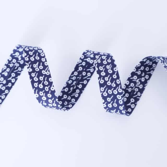 Schrägband Rifle Paper Co. Basic Tapestry Dot Navy 20mm