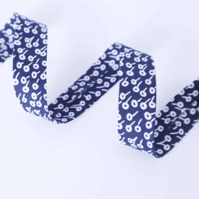 Schrägband Rifle Paper Co. Basic Tapestry Dot Navy 20mm