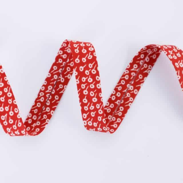 Schrägband Rifle Paper Co. Basic Tapestry Dot Rot 20mm