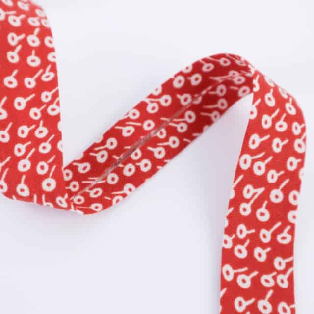 Schrägband Rifle Paper Co. Basic Tapestry Dot Rot 20mm