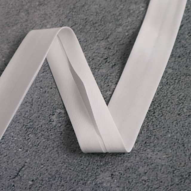 Schrägband Pure Solids in Snow 25mm