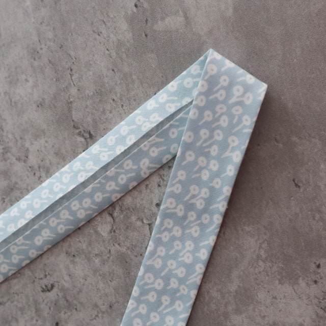 Schrägband Rifle Paper Co. Tapestry Dots in Blau 25mm