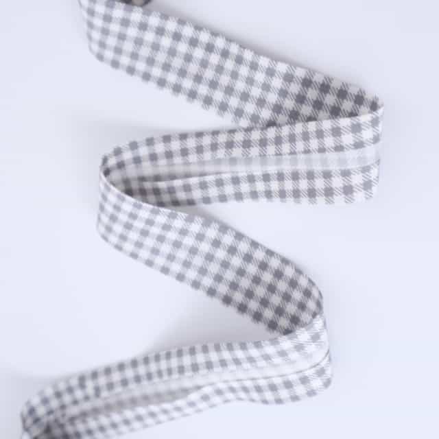 Schrägband Amy Sinibaldi "Les Petits" Checks in Ash in 25mm