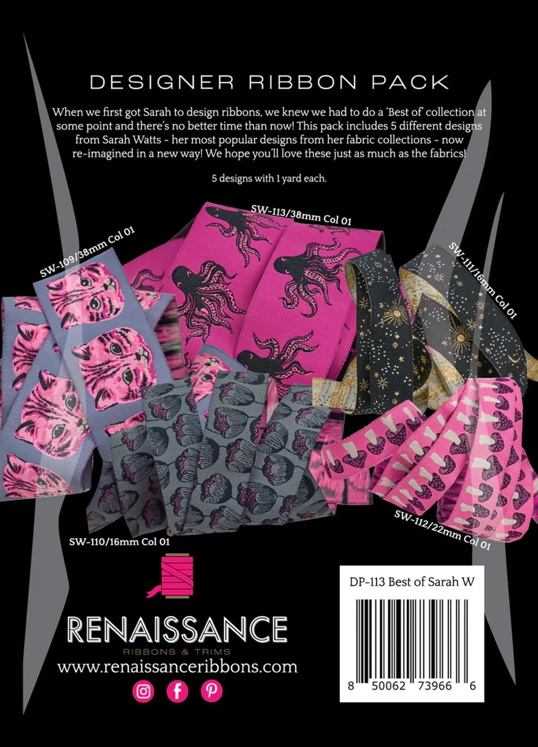 Sarah Watts - Best of Designer Pack - Webbänder (5teilig)