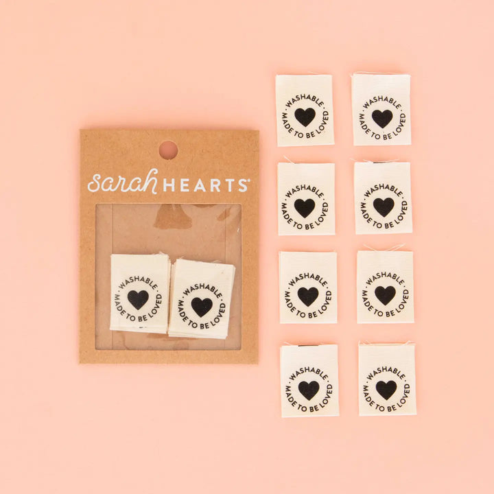 Webetiketten von Sarah Hearts: Washable (8 Stück)