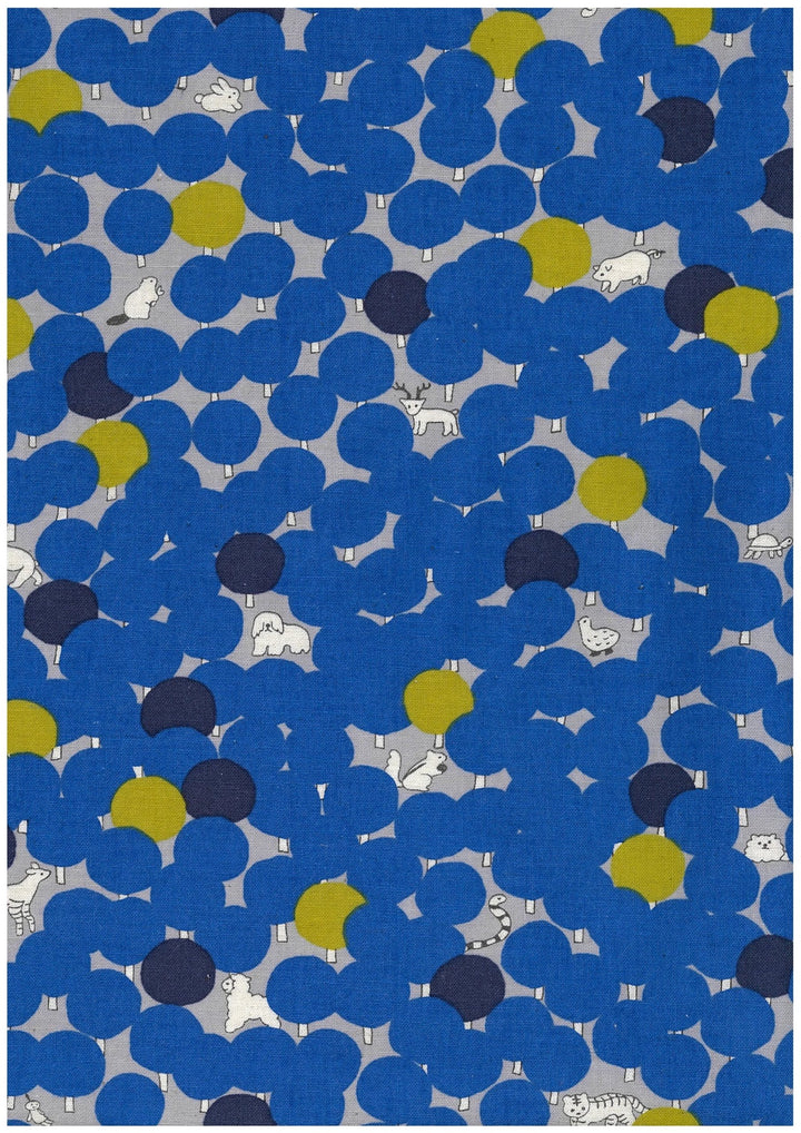 Kokka  Cotton Linen Sheeting - Marble SUD - Tree Dot in Königsblau