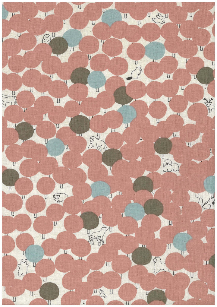 Kokka  Cotton Linen Sheeting - Marble SUD - Tree Dot in Blush
