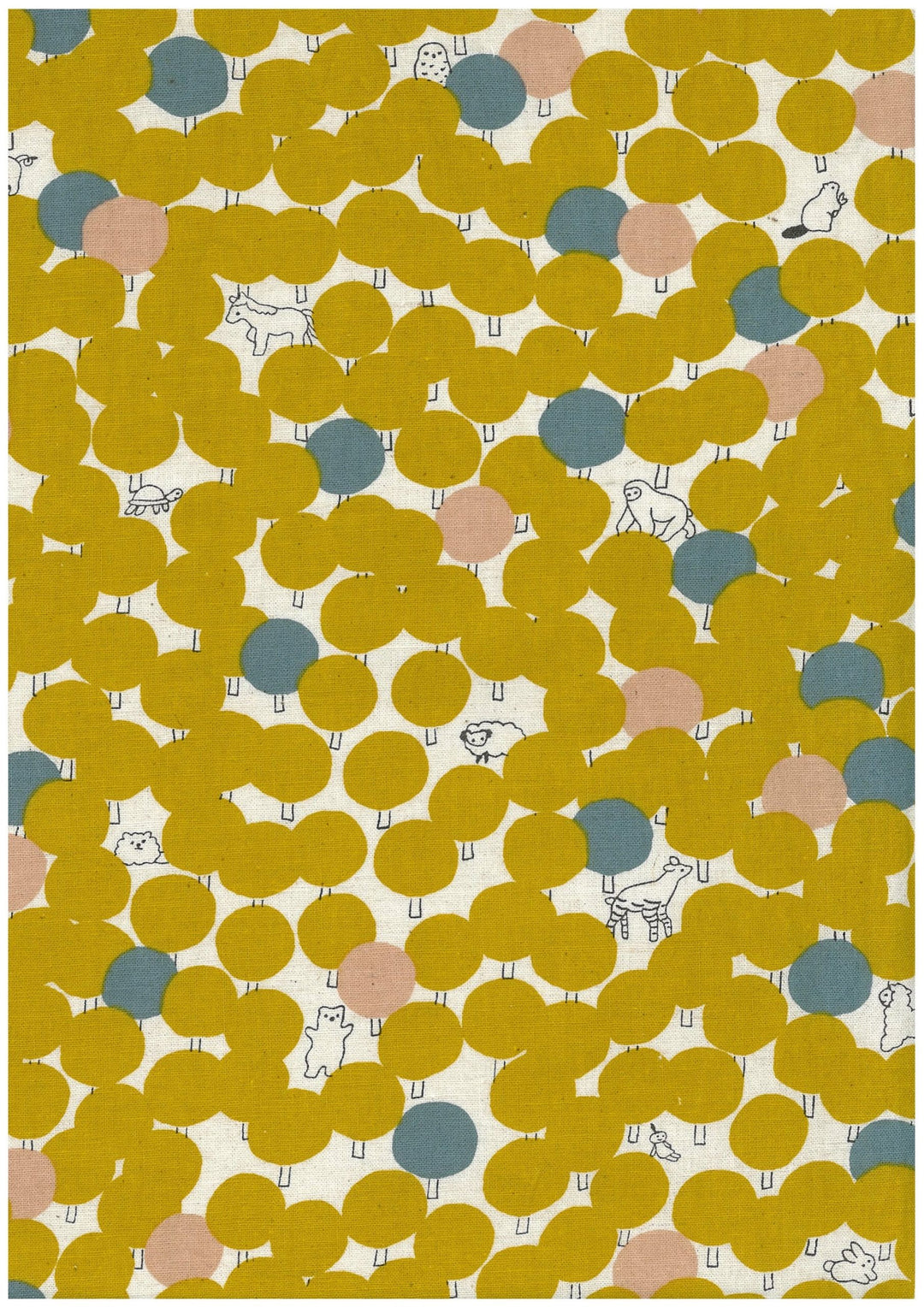 Kokka  Cotton Linen Sheeting - Marble SUD - Tree Dot in Senf