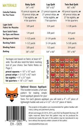Schnittmuster Quilt "Fancy Fox"