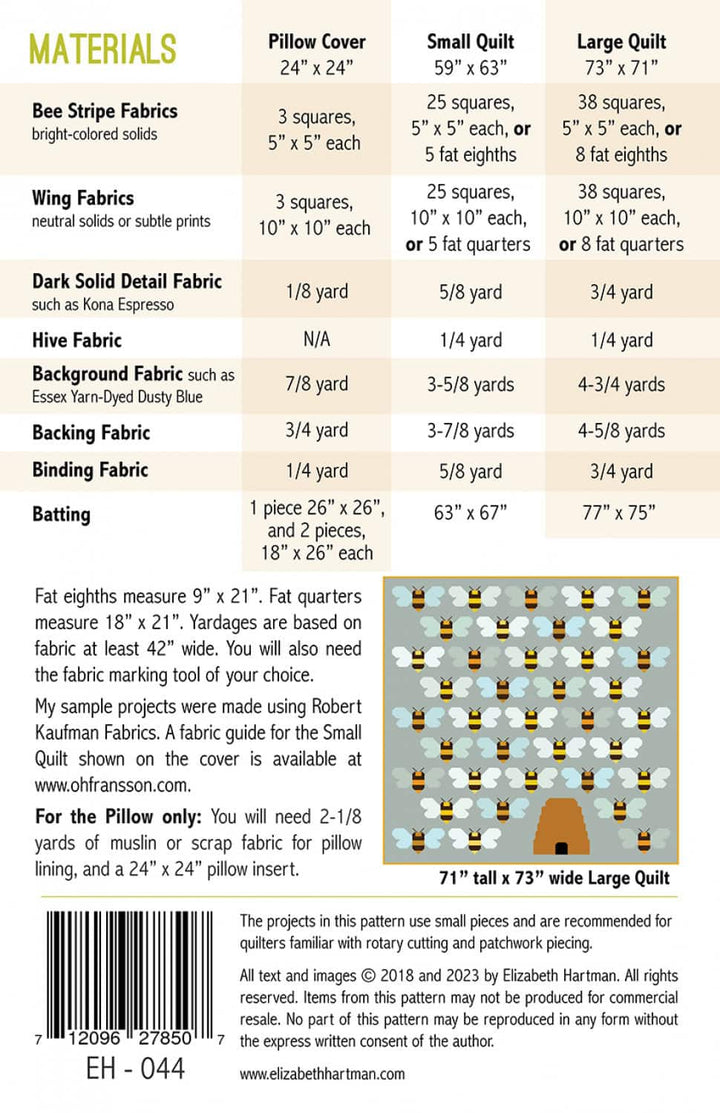 Quilt Pattern - Bee Hive von Elizabeth Hartman (englisch)