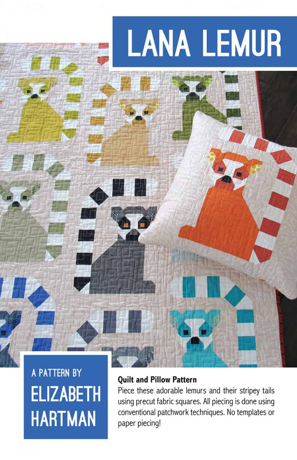 Quilt Pattern - Lana Lemur von Elizabeth Hartman (Englisch)