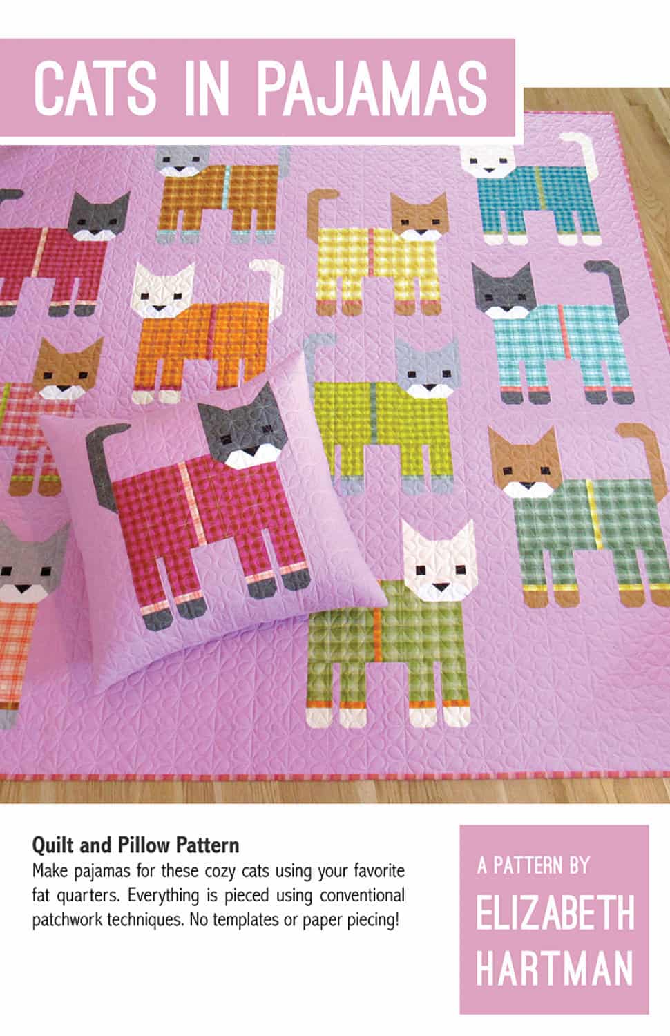 Schnittmuster Quilt "Cats in Pyjamas" von Elizabeth Hartman