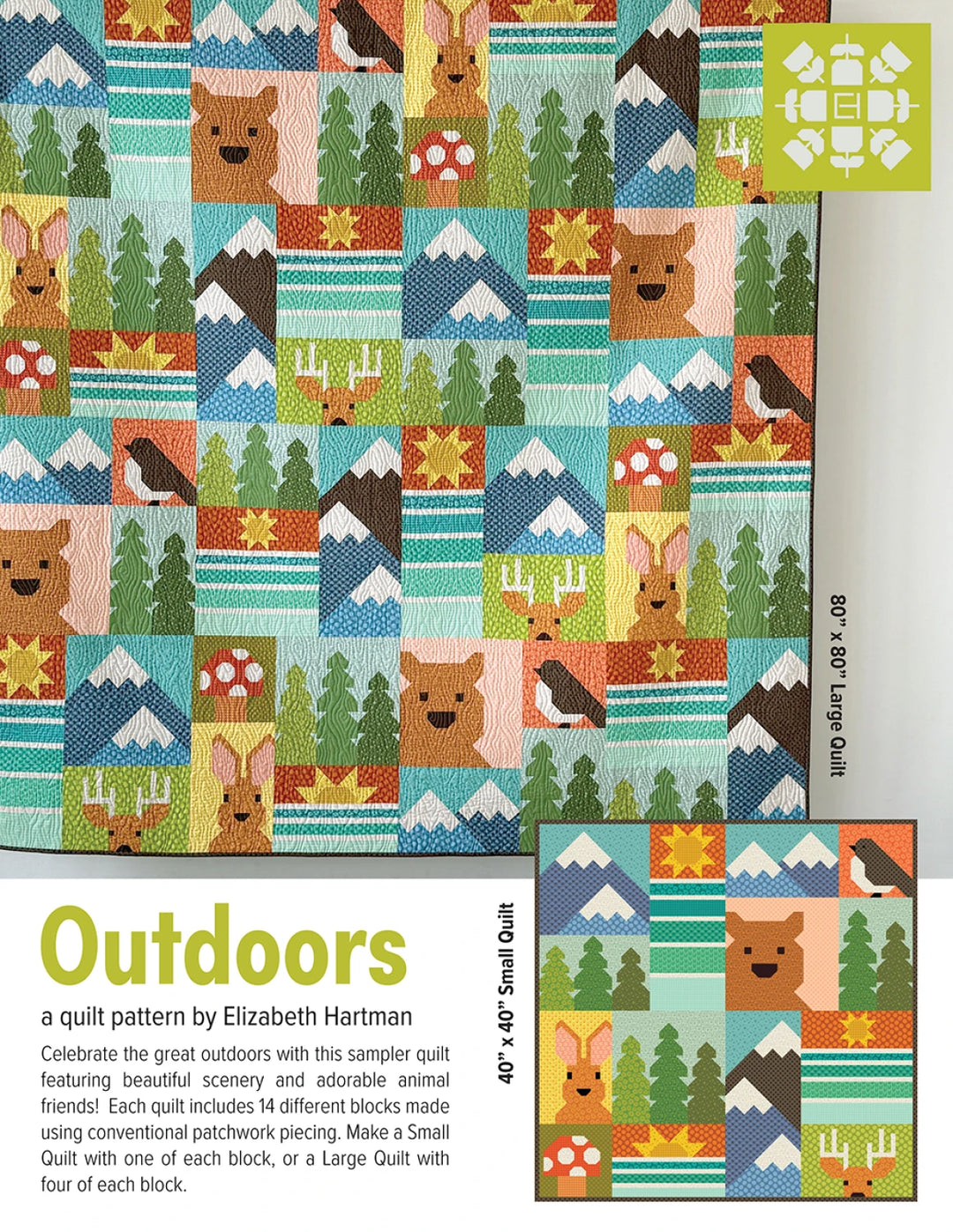 Schnittmuster Quilt - "Outdoors" von Elizabeth Hartman (Englisch)